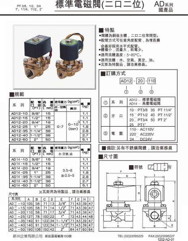 APMATIC电磁阀二位二通AD系列